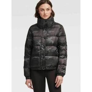 DKNY Womens Camo Print Down Jacket Size XL